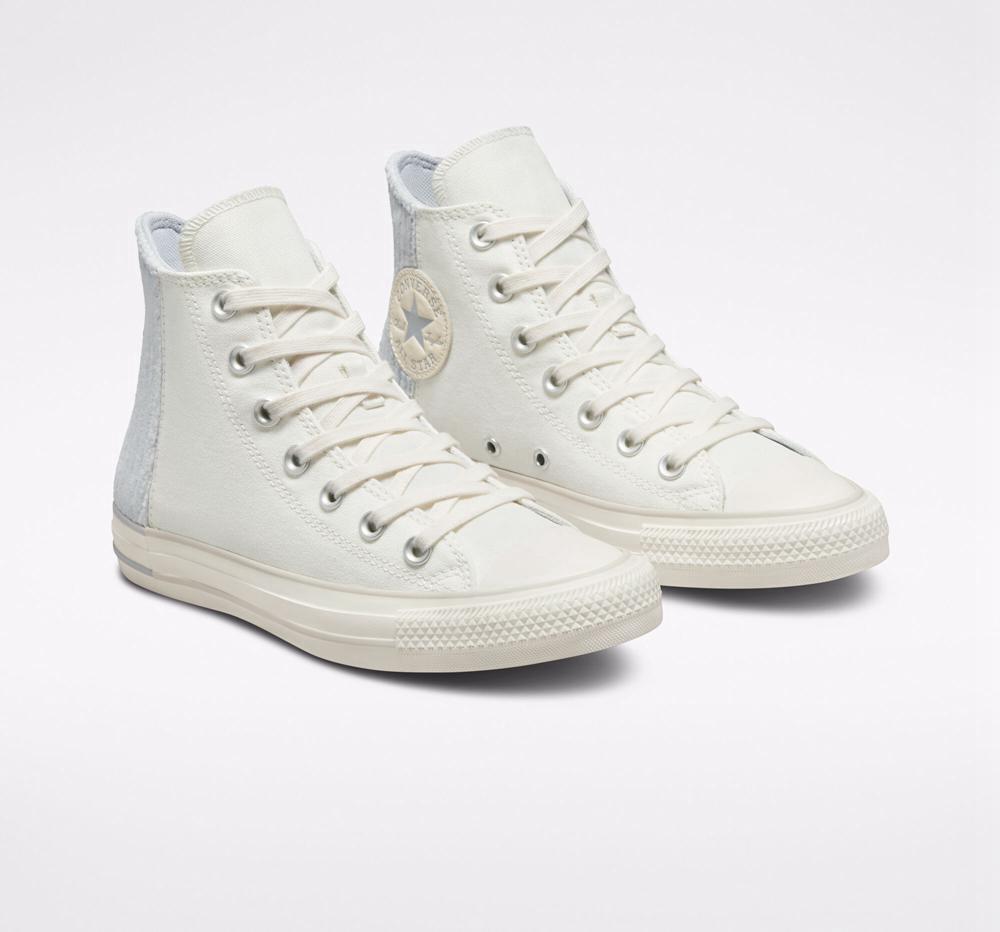 Dámské Vysoké Converse Chuck Taylor All Star Velour Unisex Bílé | 652094LIO