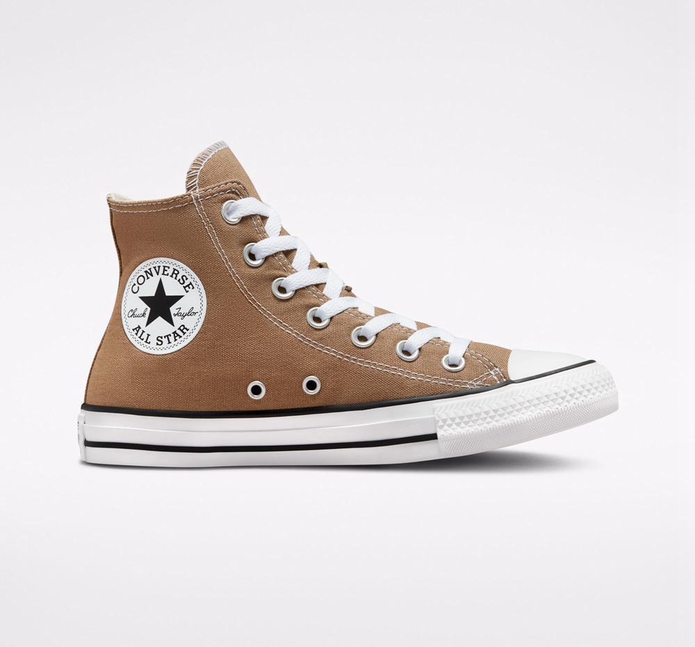 Dámské Vysoké Converse Chuck Taylor All Star Seasonal Color Unisex Hnědé Bílé Černé | 693251FRK