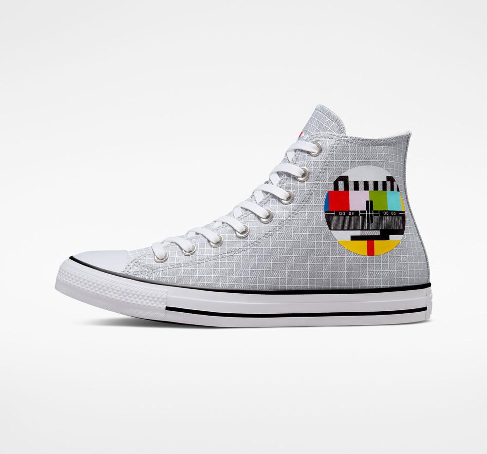 Dámské Vysoké Converse Chuck Taylor All Star Color Grid Unisex Šedé | 703298ITL