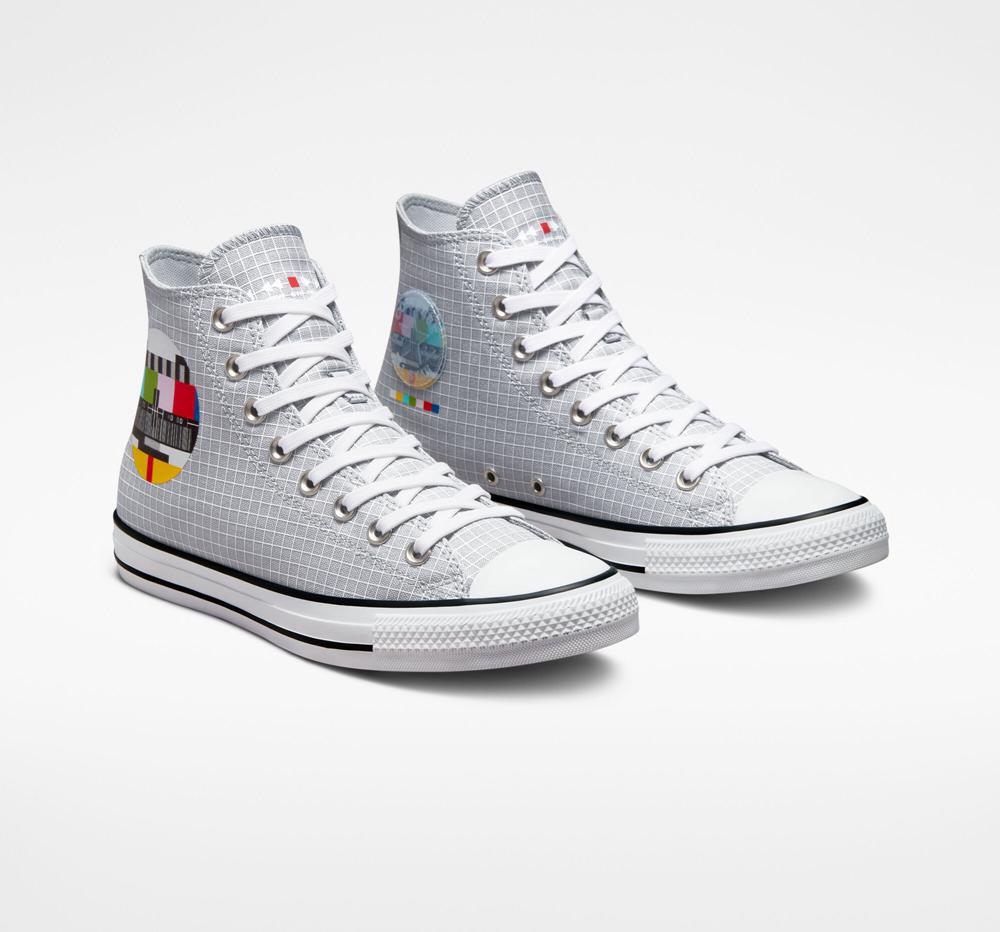 Dámské Vysoké Converse Chuck Taylor All Star Color Grid Unisex Šedé | 703298ITL