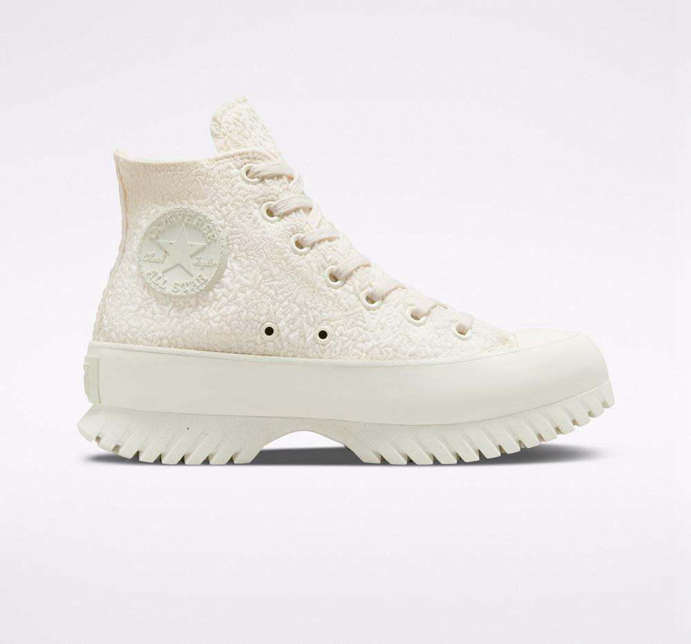 Dámské Vysoké Converse Chuck Taylor All Star Lugged 2.0 Jacquard Unisex Bílé Bílé Černé | 734258FYI