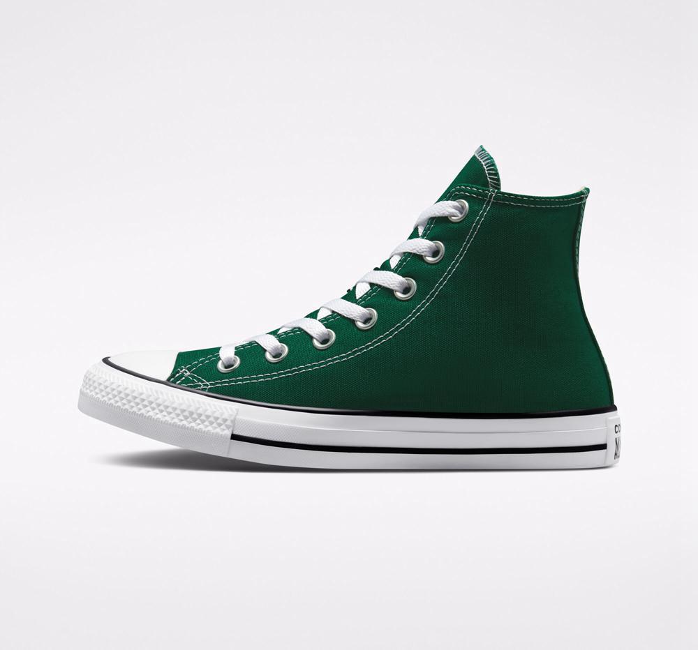 Dámské Vysoké Converse Chuck Taylor All Star Seasonal Color Unisex Zelene Bílé Černé | 765904QGJ