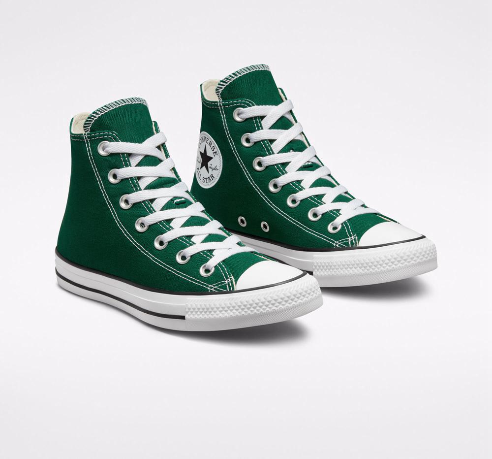 Dámské Vysoké Converse Chuck Taylor All Star Seasonal Color Unisex Zelene Bílé Černé | 765904QGJ