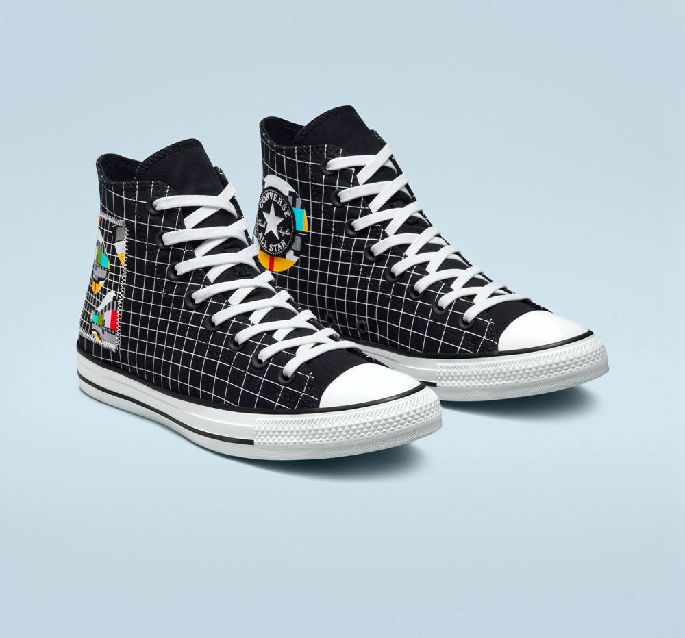 Dámské Vysoké Converse Chuck Taylor All Star Color Grid Unisex Bílé | 814062XPY