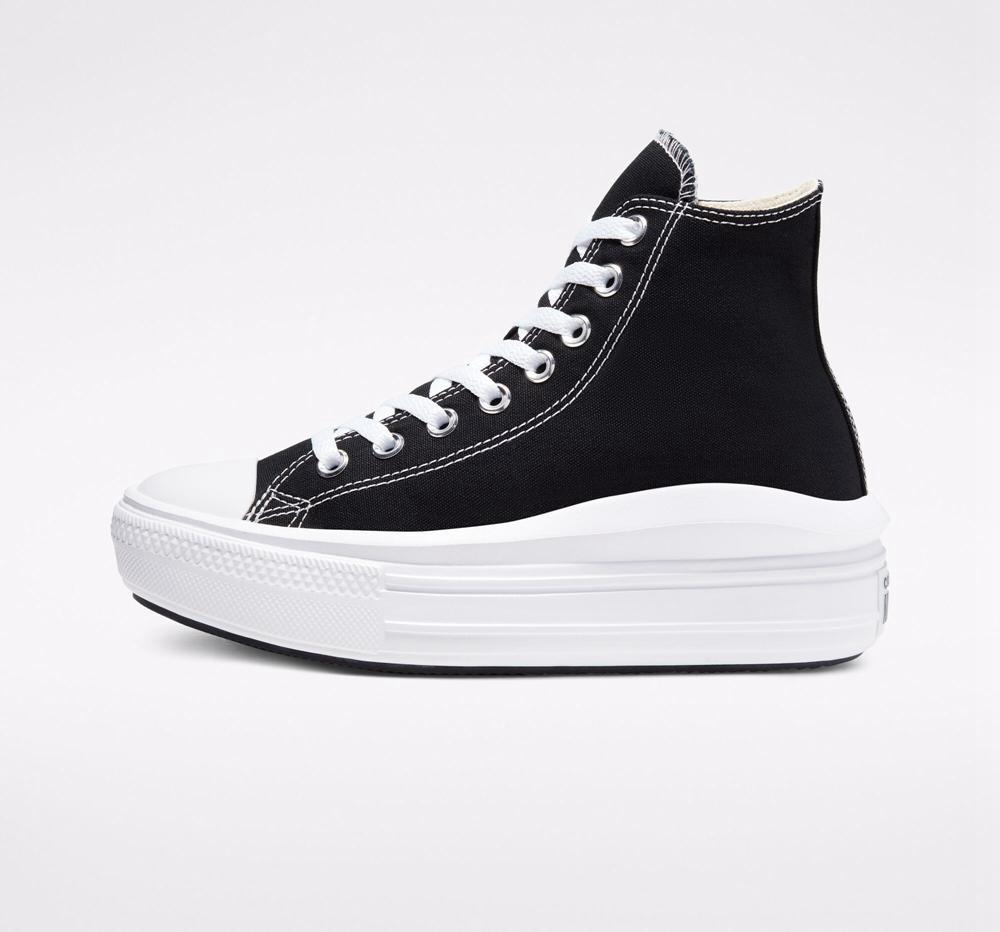 Dámské Vysoké Converse Chuck Taylor All Star Move Platformy Černé Bílé | 847215QBR