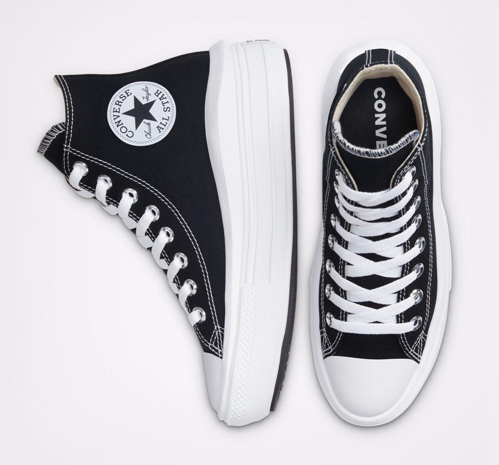 Dámské Vysoké Converse Chuck Taylor All Star Move Platformy Černé Bílé | 847215QBR