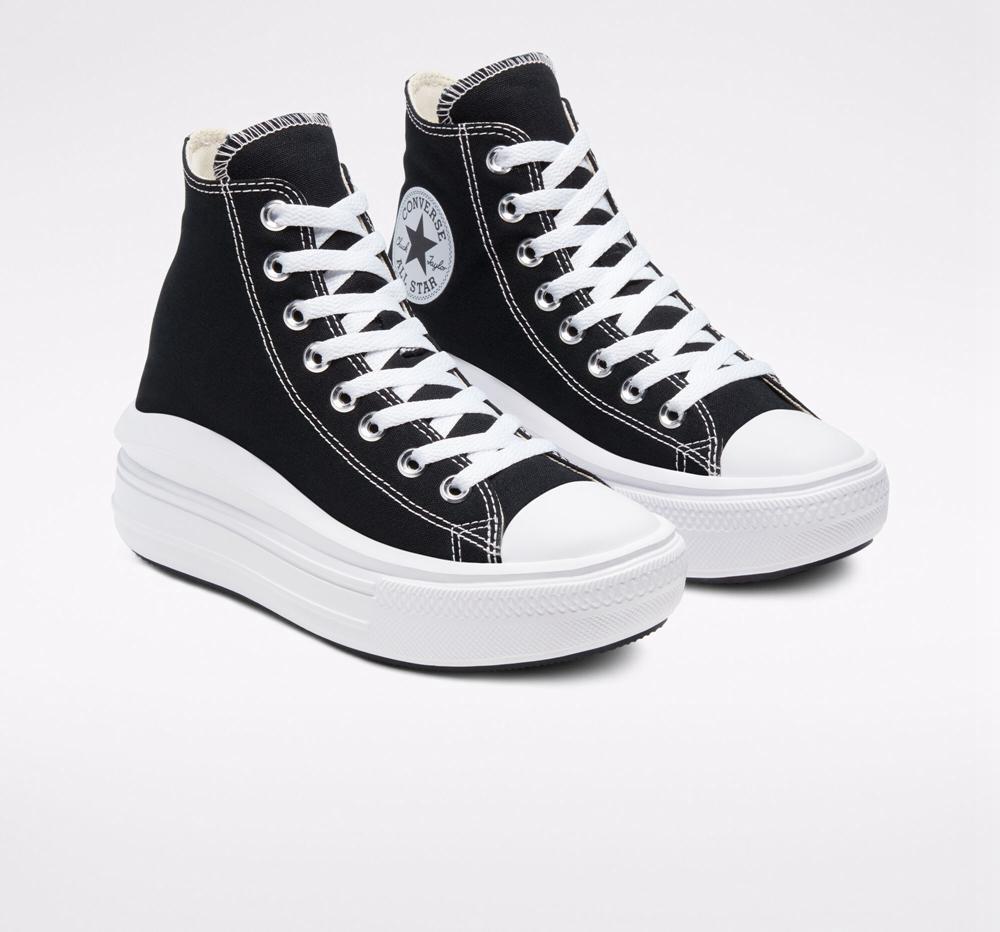 Dámské Vysoké Converse Chuck Taylor All Star Move Platformy Černé Bílé | 847215QBR