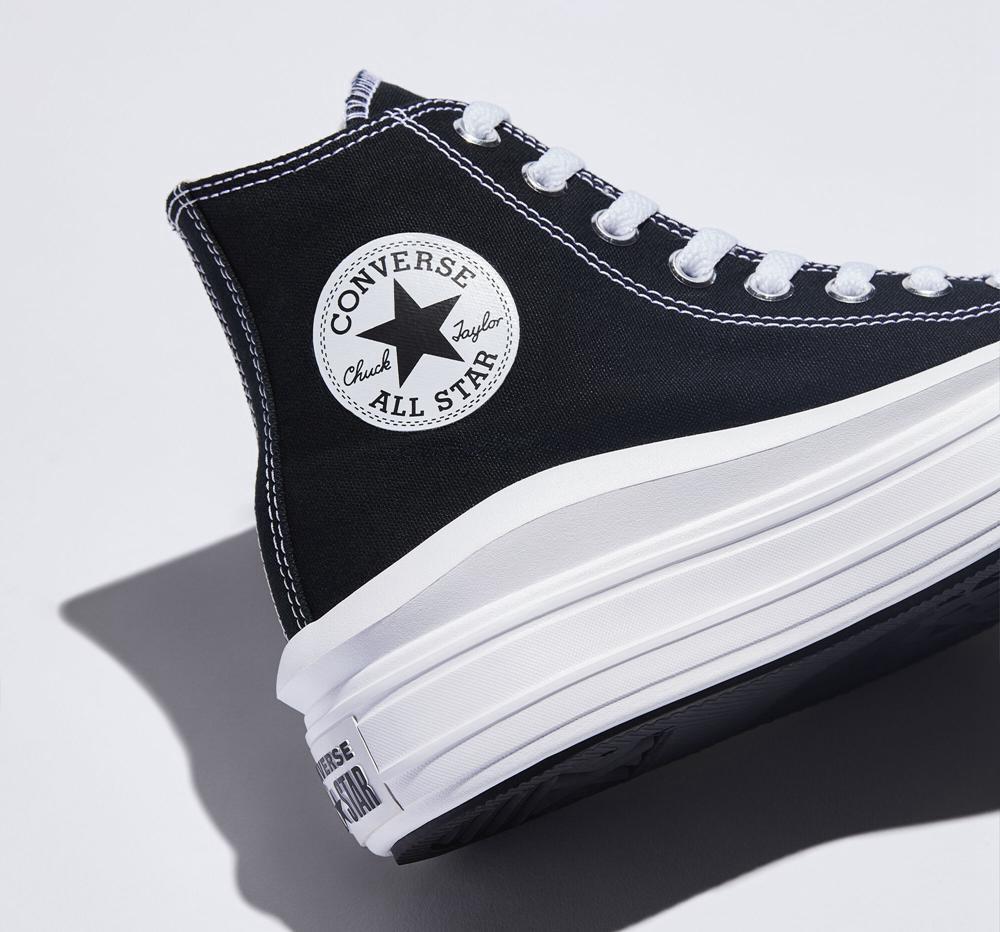 Dámské Vysoké Converse Chuck Taylor All Star Move Platformy Černé Bílé | 847215QBR