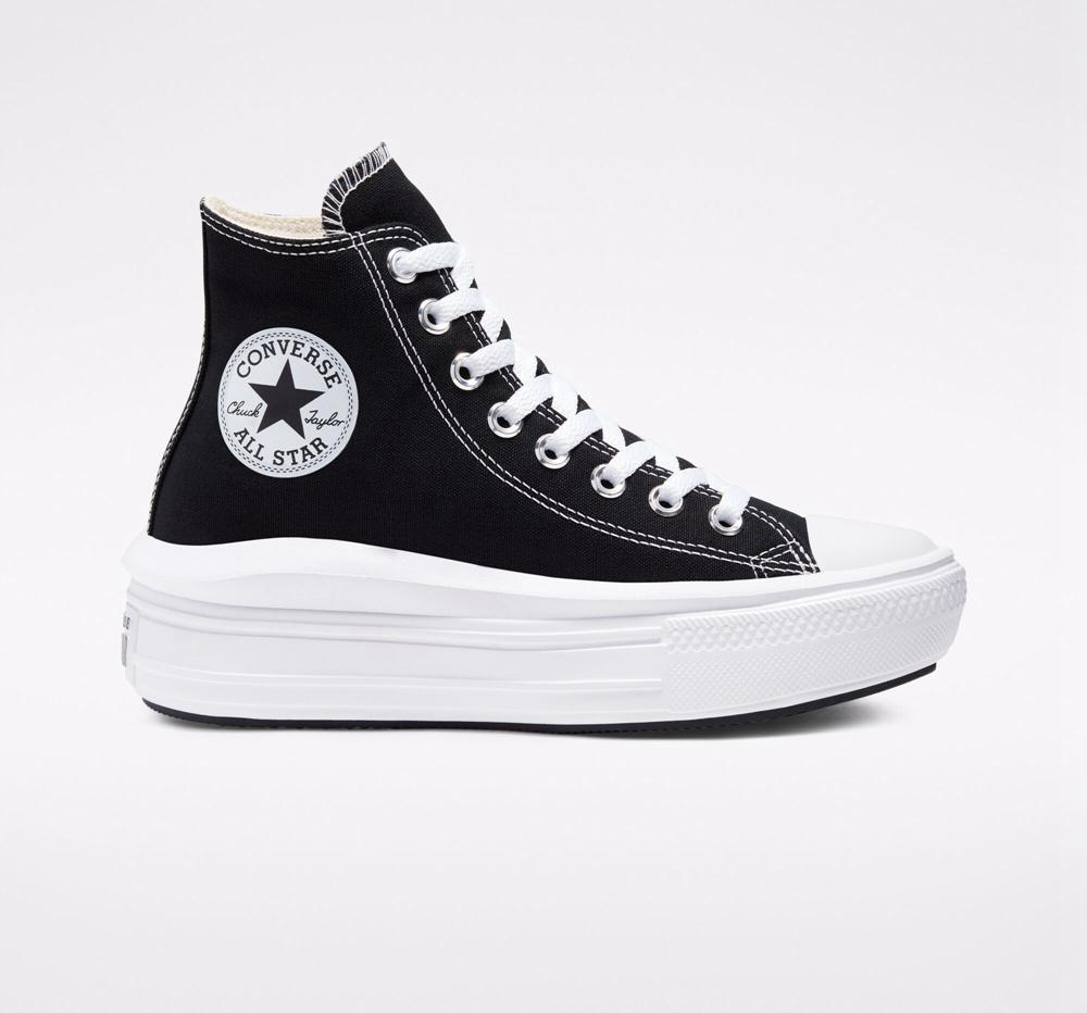 Dámské Vysoké Converse Chuck Taylor All Star Move Platformy Černé Bílé | 847215QBR