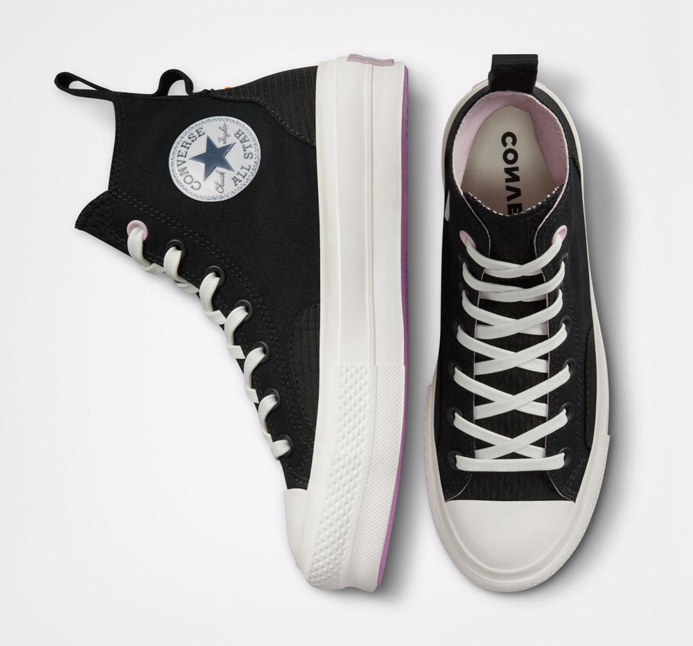 Dámské Vysoké Converse Chuck Taylor All Star Lift Platformy Future Utility Černé Fialové | 936702SWY