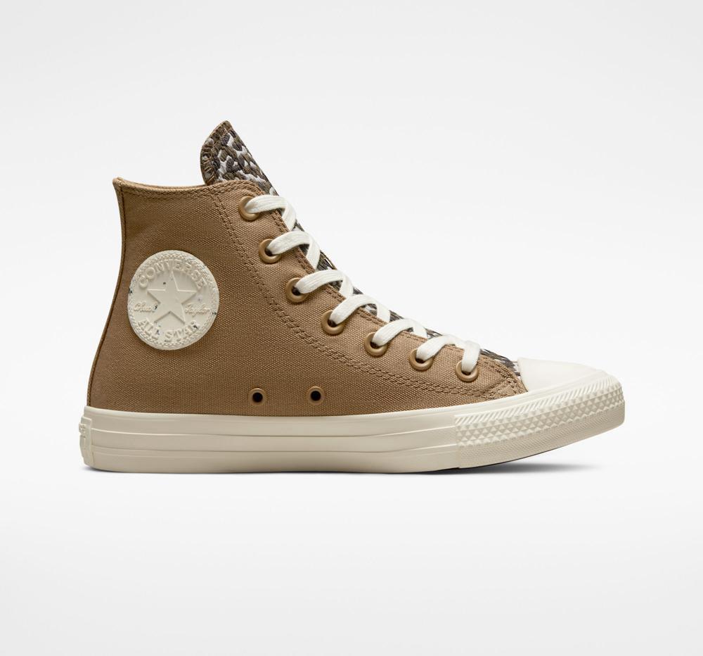 Dámské Vysoké Converse Chuck Taylor All Star Jacquard Camo Hnědé Tmavě | 941672QMN