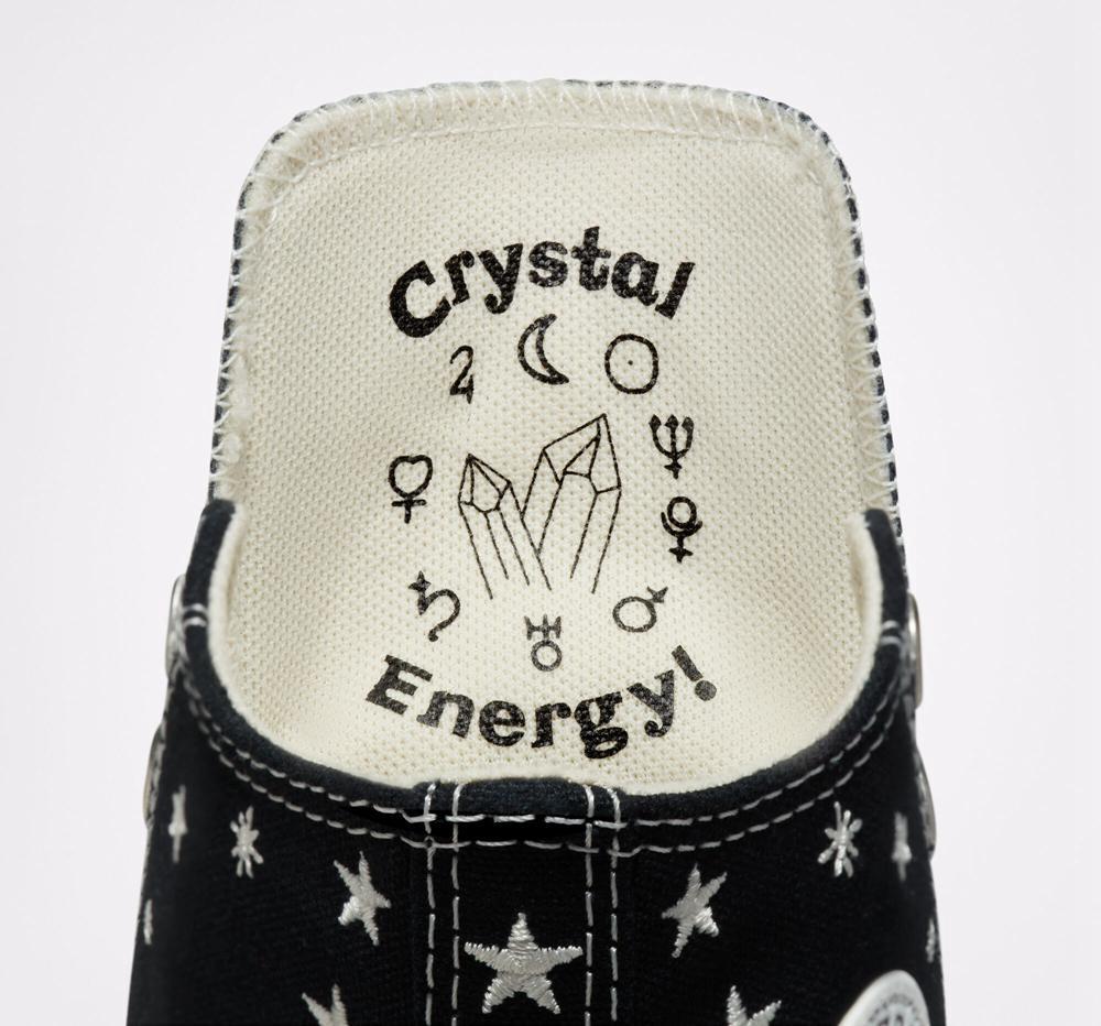 Dámské Vysoké Converse Chuck Taylor All Star Embroidered Stars Černé Bílé | 972864UVC