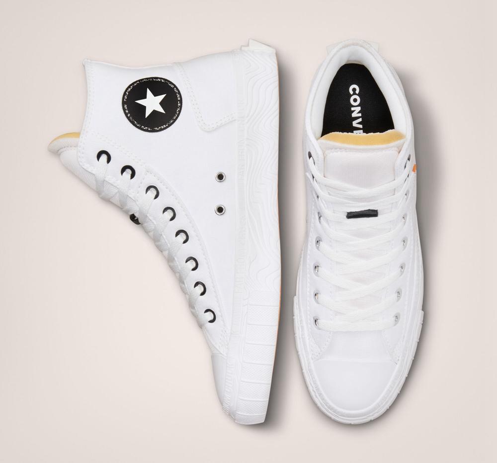 Dámské Vysoké Converse Chuck Taylor Alt Star Platene Unisex Bílé Černé Bílé | 321608JVZ