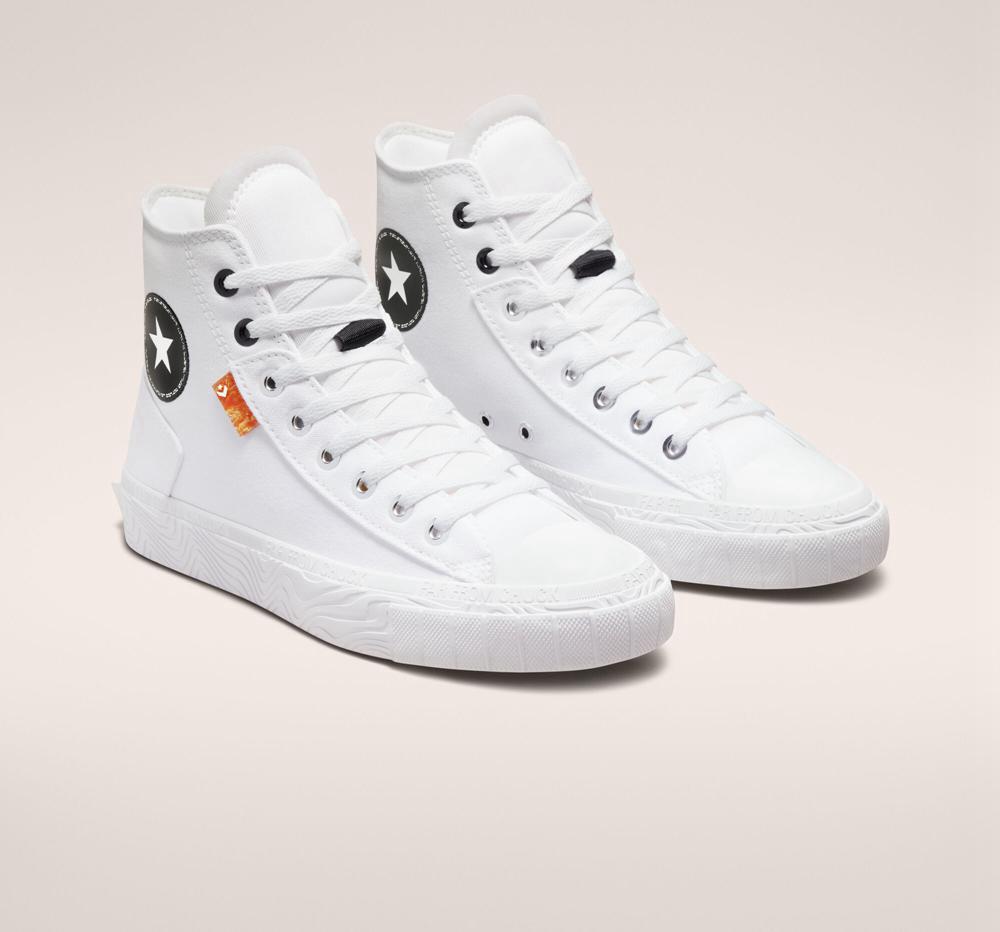 Dámské Vysoké Converse Chuck Taylor Alt Star Platene Unisex Bílé Černé Bílé | 321608JVZ