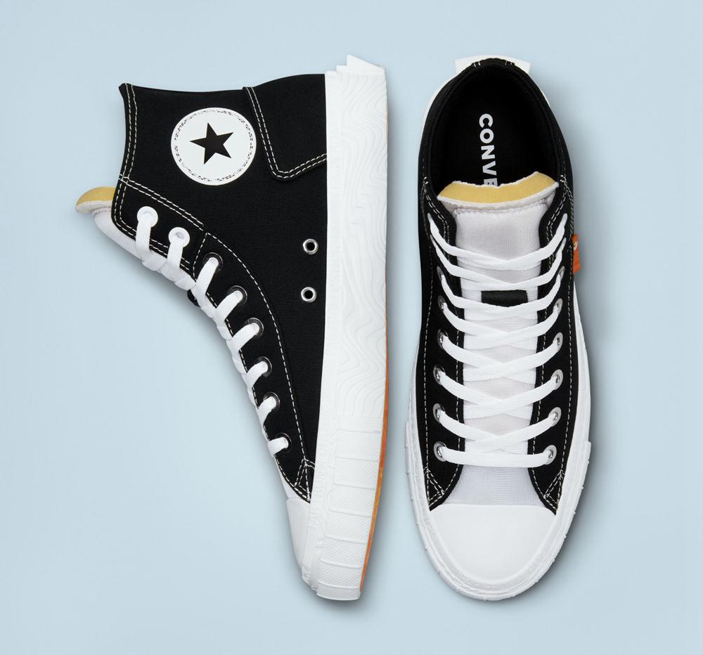 Dámské Vysoké Converse Chuck Taylor Alt Star Platene Unisex Černé Bílé Bílé | 345679NVQ