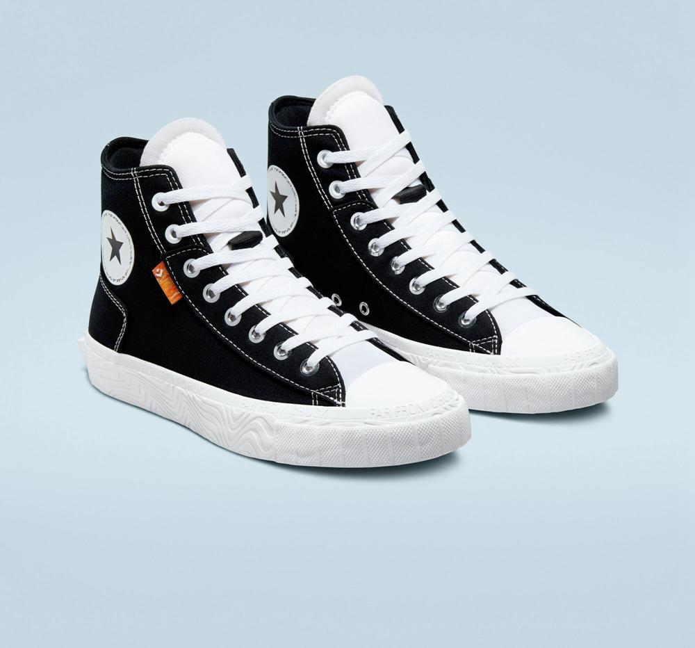 Dámské Vysoké Converse Chuck Taylor Alt Star Platene Unisex Černé Bílé Bílé | 345679NVQ