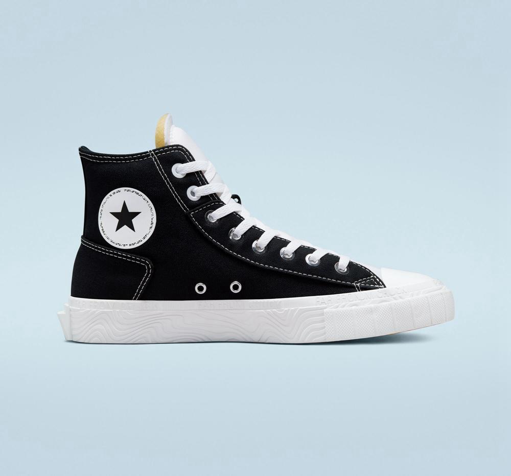 Dámské Vysoké Converse Chuck Taylor Alt Star Platene Unisex Černé Bílé Bílé | 345679NVQ