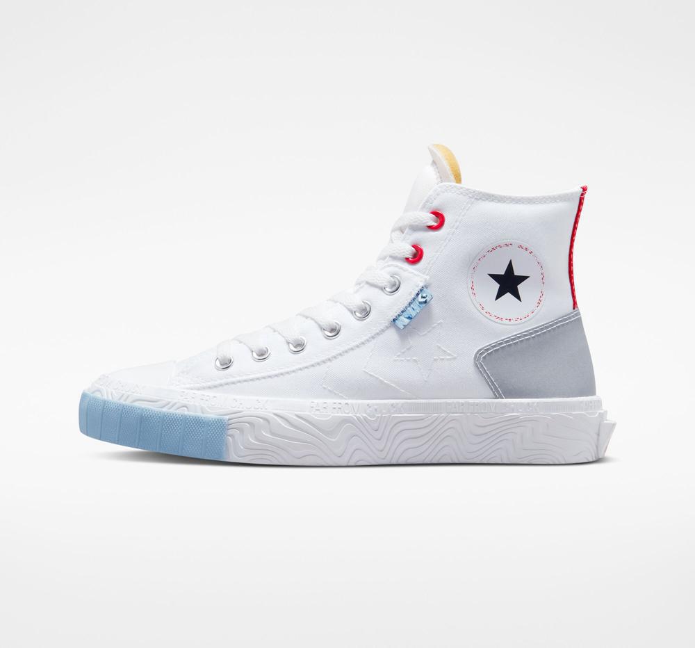 Dámské Vysoké Converse Chuck Taylor Alt Star Reflective Shine Unisex Bílé Červené Blankyt | 430961CRW