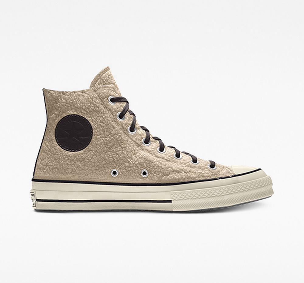 Dámské Vysoké Converse Custom Chuck 70 Sherpa By You Unisex Zlaté | 642970TYC