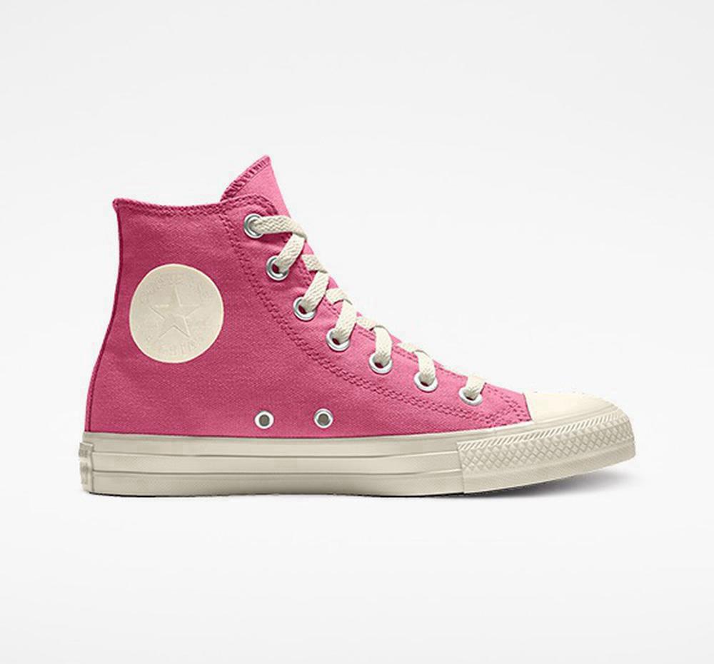 Dámské Vysoké Converse Custom Chuck Taylor All Star By You Unisex Růžové | 297350IJF