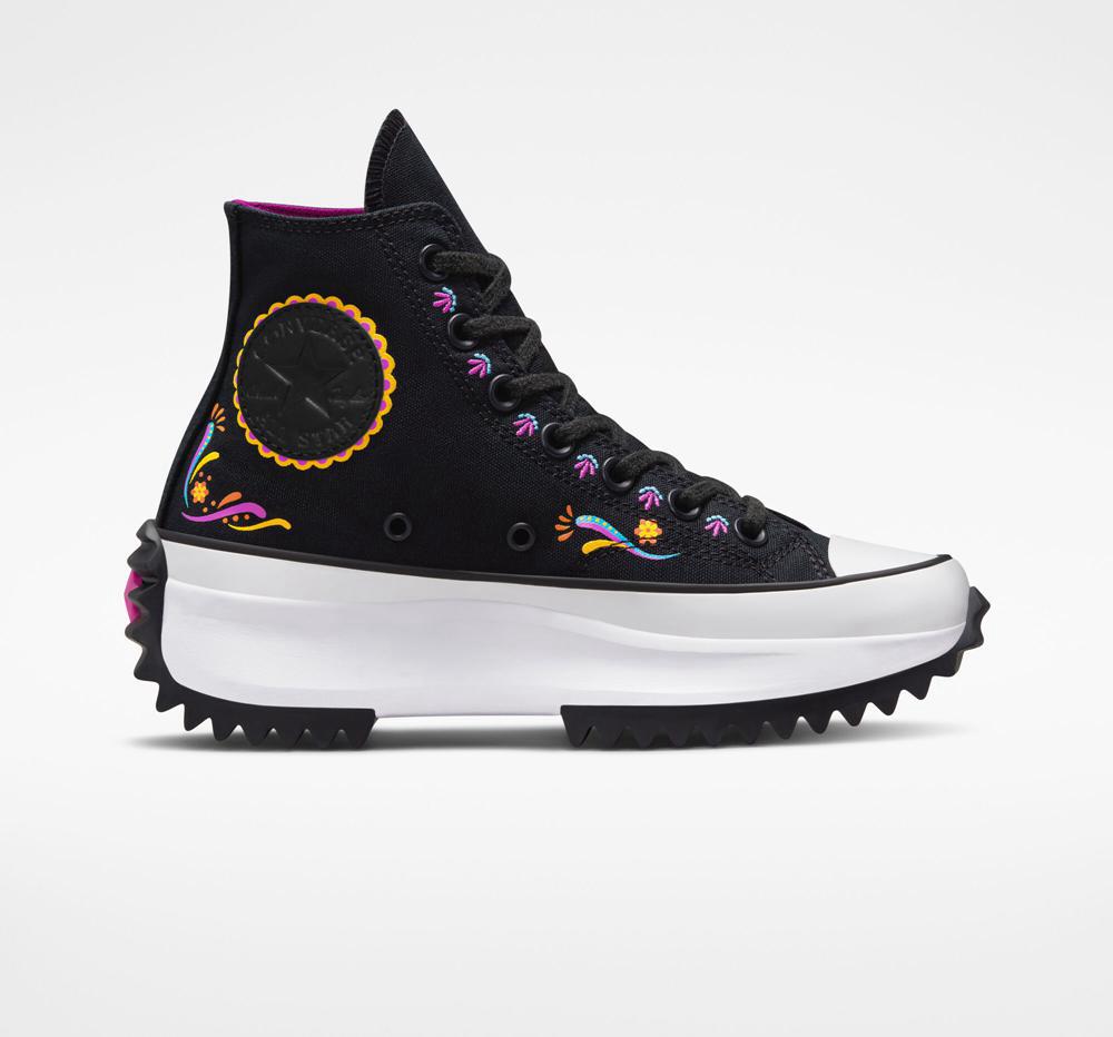 Dámské Vysoké Converse Run Star Hike Platformy D%C3%Ada De Muertos Unisex Černé Fuchsie | 041362ACI