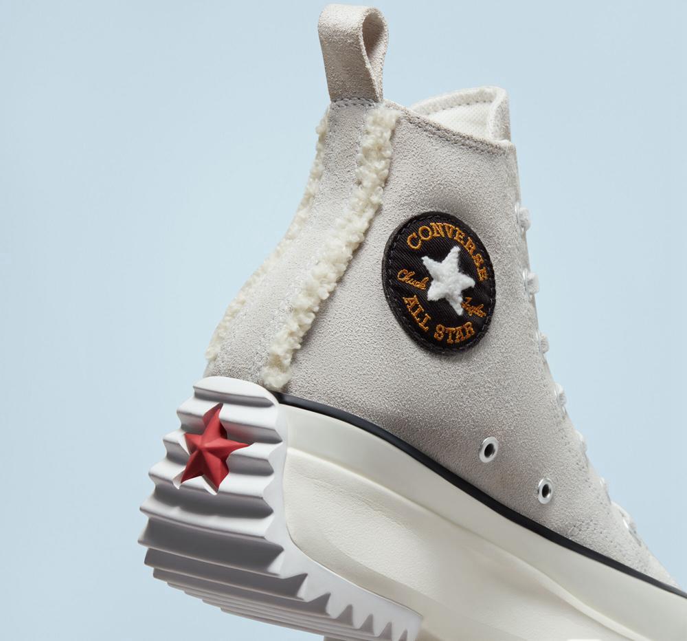 Dámské Vysoké Converse Run Star Hike Sherpa Trim Unisex Šedé Černé | 061958ZPI