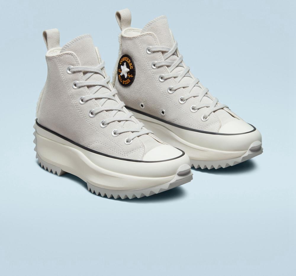 Dámské Vysoké Converse Run Star Hike Sherpa Trim Unisex Šedé Černé | 061958ZPI