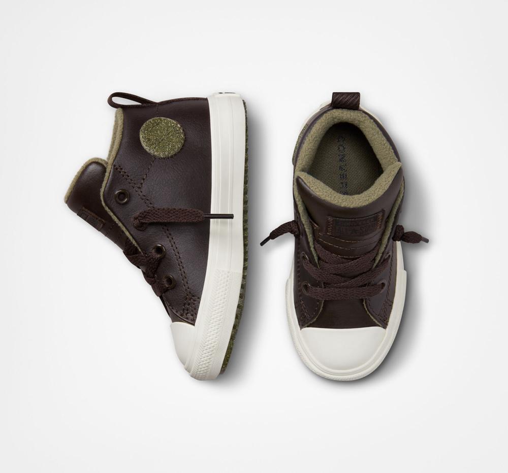 Dívčí Kotníkové Boty Converse Chuck Taylor All Star Street Boot Læder Toddler Hnědé | 296703XSE