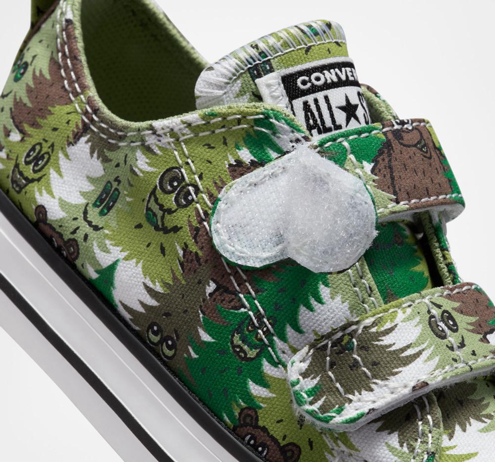 Dívčí Nízké Converse Chuck Taylor All Star Easy On Forest Camo Toddler Bílé Zelene Zelene | 015978NDO