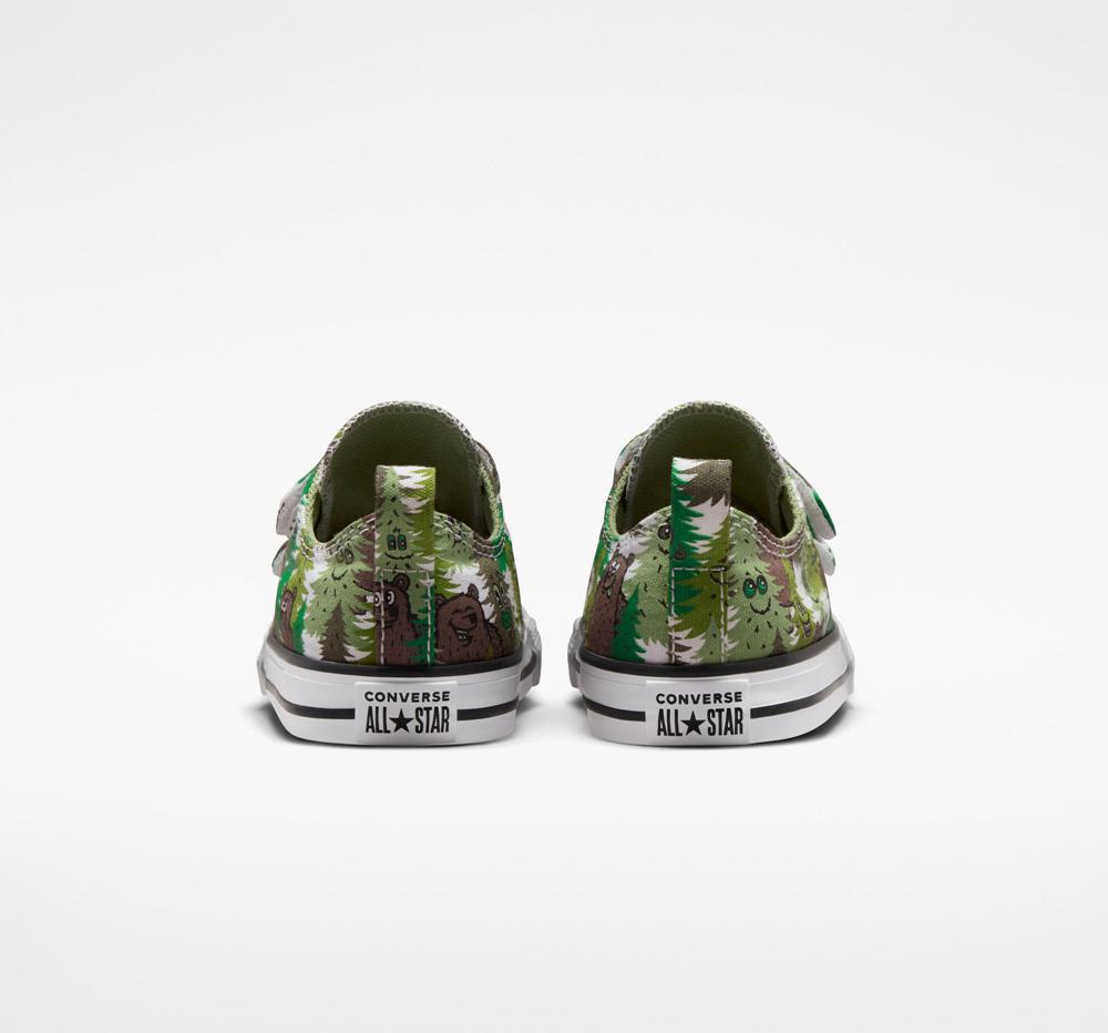 Dívčí Nízké Converse Chuck Taylor All Star Easy On Forest Camo Toddler Bílé Zelene Zelene | 015978NDO