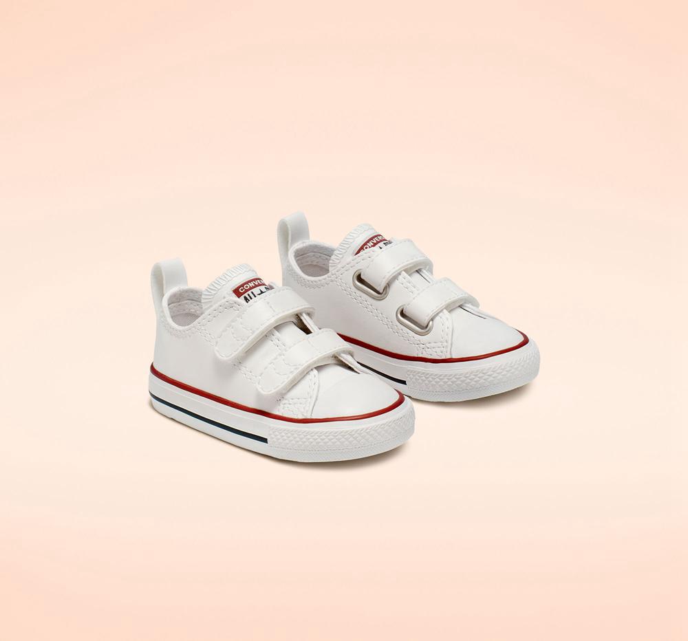 Dívčí Nízké Converse Chuck Taylor All Star Easy On Læder Toddler Bílé | 109675HPQ