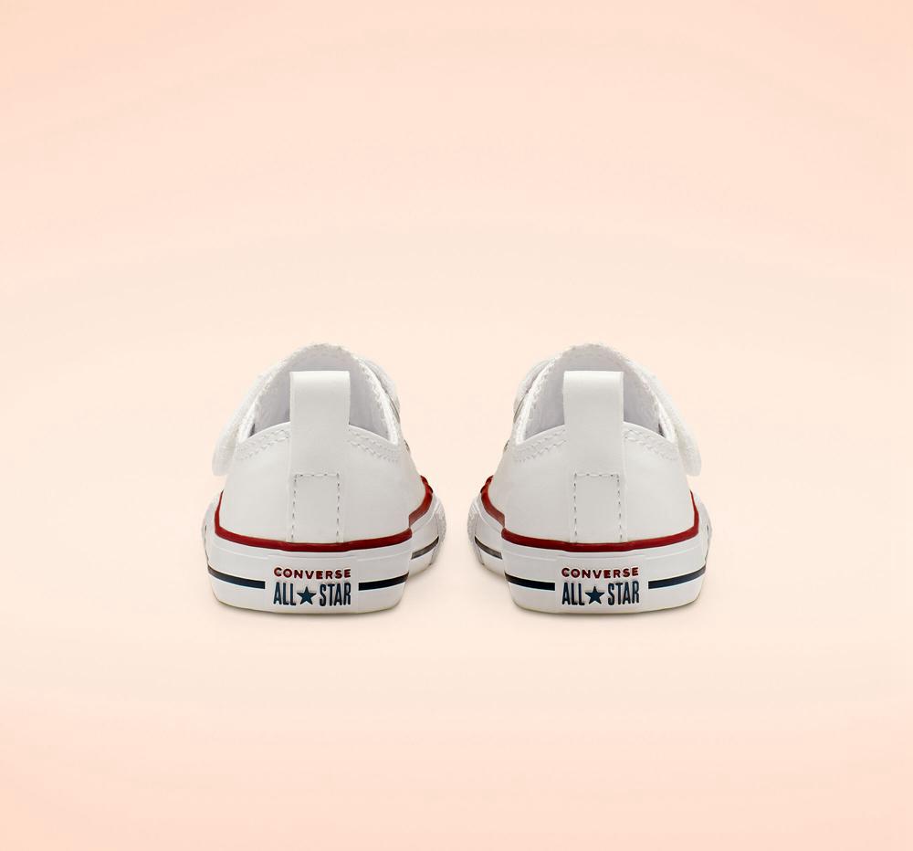 Dívčí Nízké Converse Chuck Taylor All Star Easy On Læder Toddler Bílé | 109675HPQ