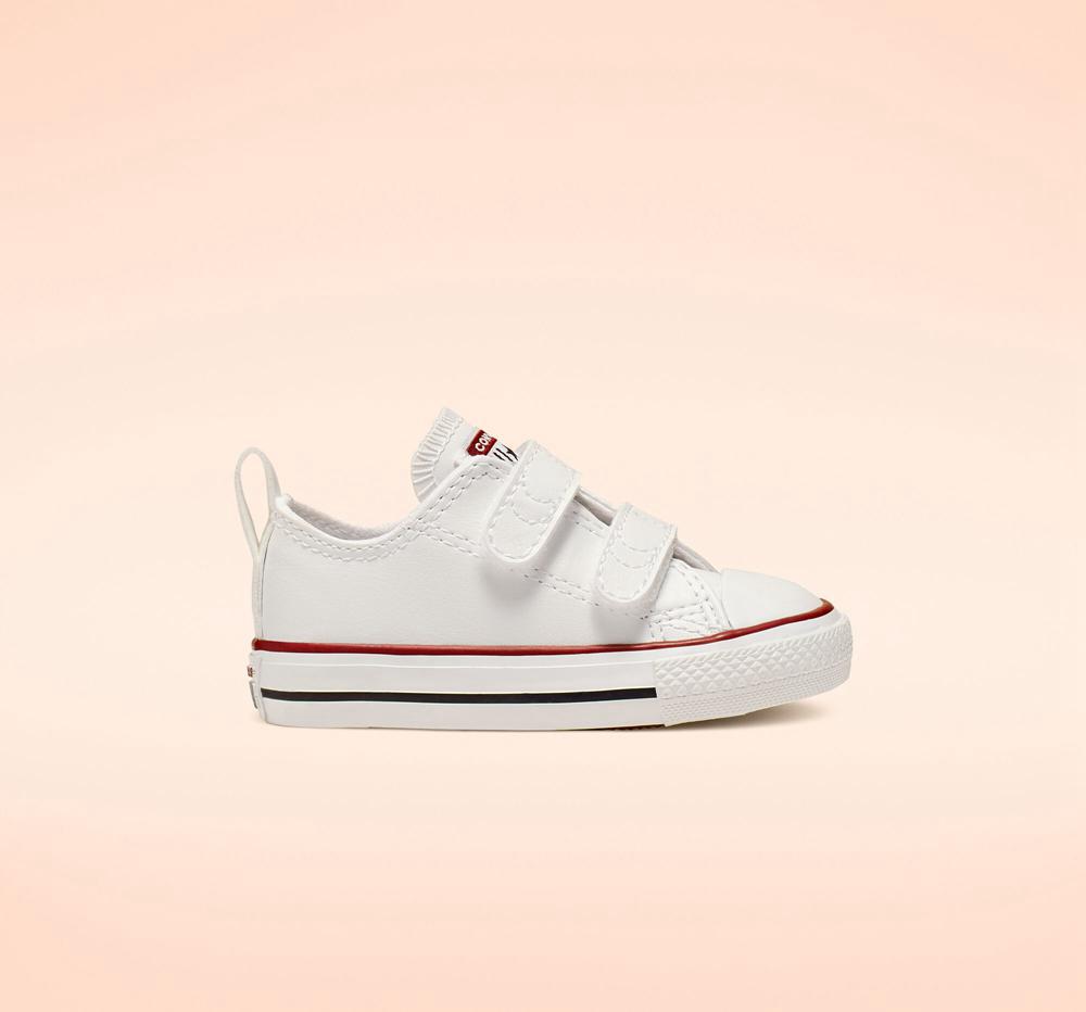 Dívčí Nízké Converse Chuck Taylor All Star Easy On Læder Toddler Bílé | 109675HPQ