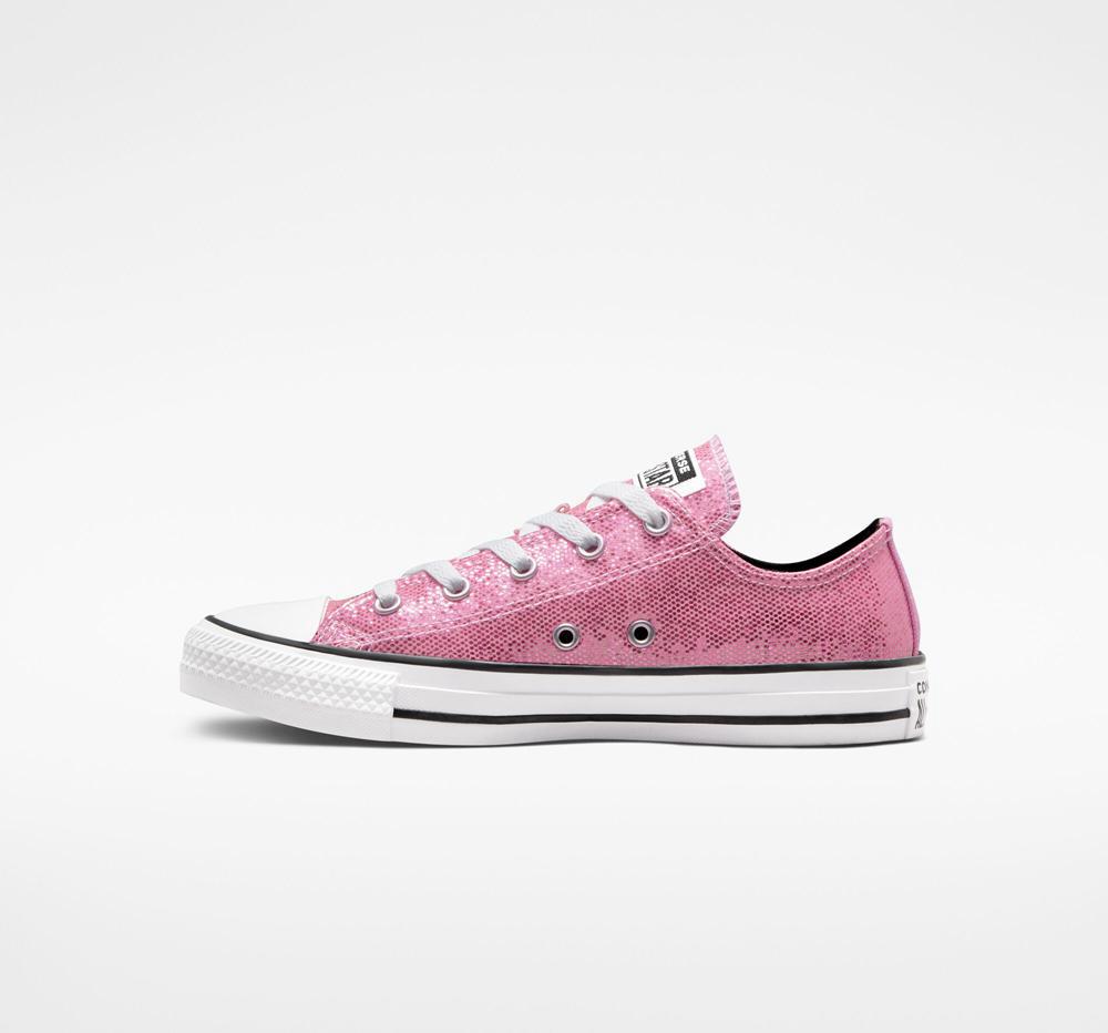 Dívčí Nízké Converse Chuck Taylor All Star Glitter Big Kids Růžové Růžové Černé | 135697BLA