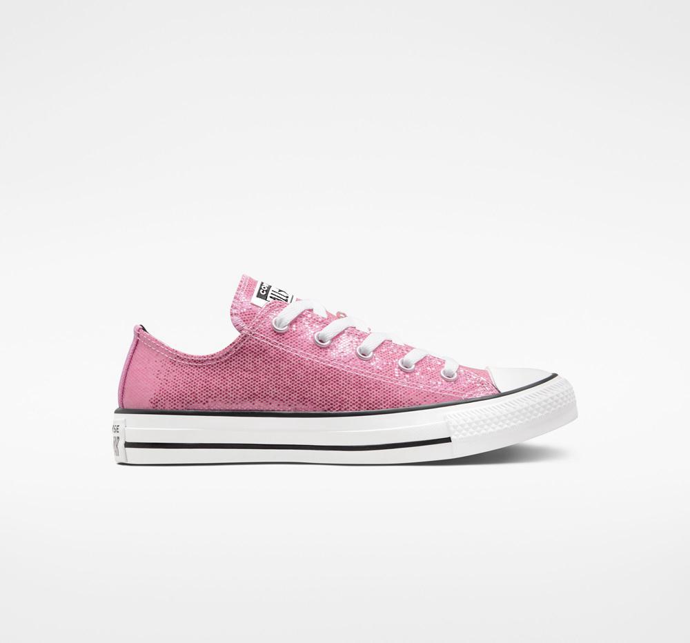 Dívčí Nízké Converse Chuck Taylor All Star Glitter Big Kids Růžové Růžové Černé | 135697BLA