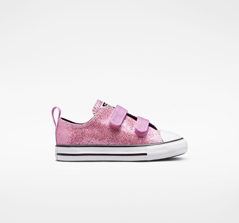 Dívčí Nízké Converse Chuck Taylor All Star Easy On Glitter Toddler Růžové Růžové Černé | 209571PVC