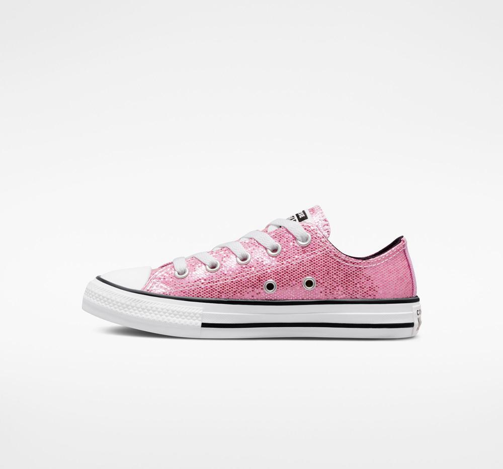 Dívčí Nízké Converse Chuck Taylor All Star Glitter Little Kids Růžové Růžové Černé | 269508JQC