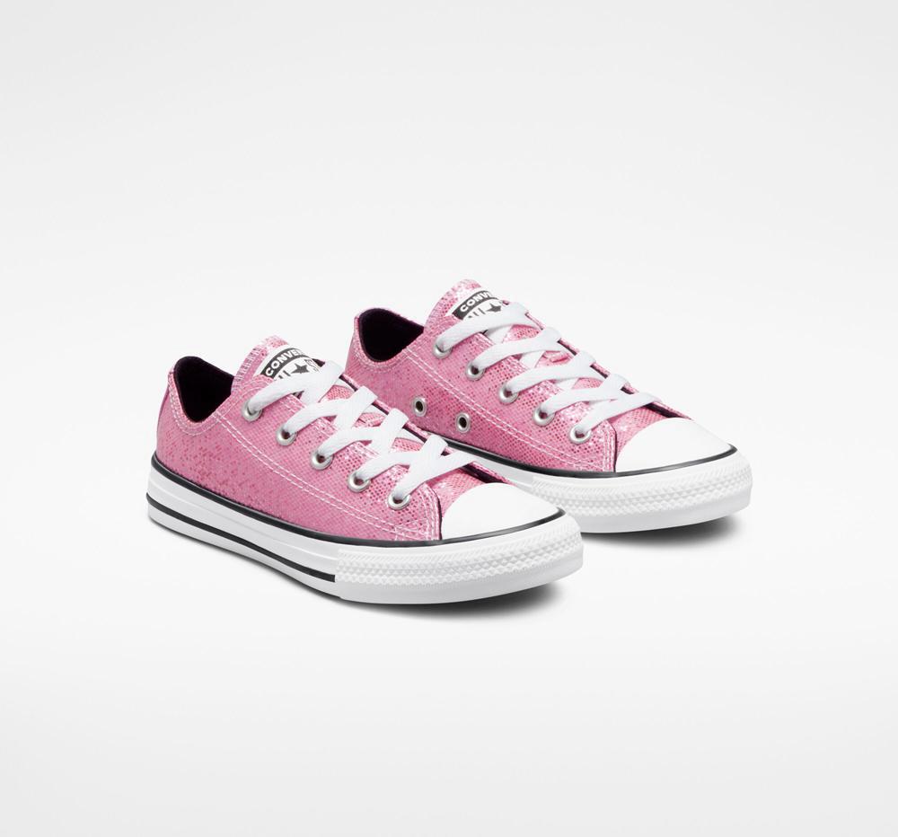 Dívčí Nízké Converse Chuck Taylor All Star Glitter Little Kids Růžové Růžové Černé | 269508JQC