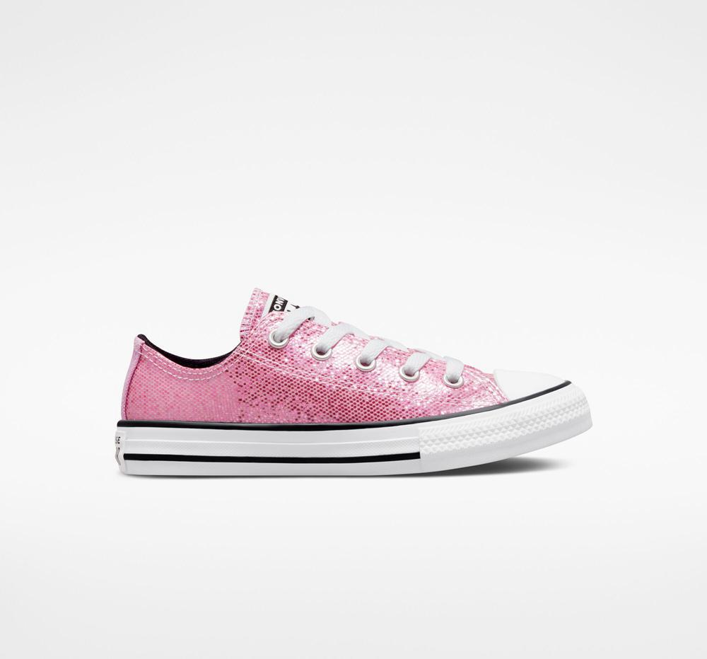 Dívčí Nízké Converse Chuck Taylor All Star Glitter Little Kids Růžové Růžové Černé | 269508JQC