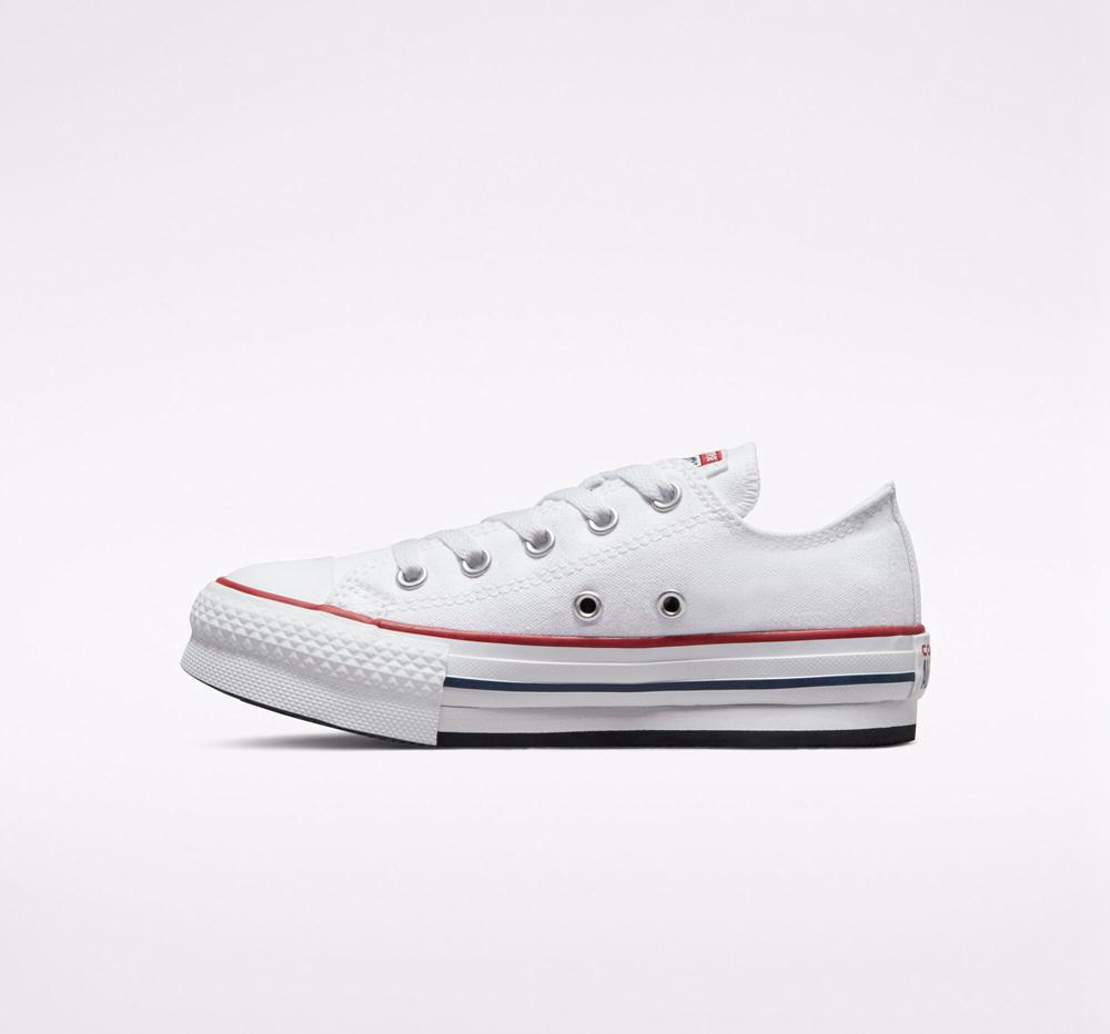 Dívčí Nízké Converse Chuck Taylor All Star Lift Platformy Little Kids Bílé Tmavě Blankyt | 432106WBK