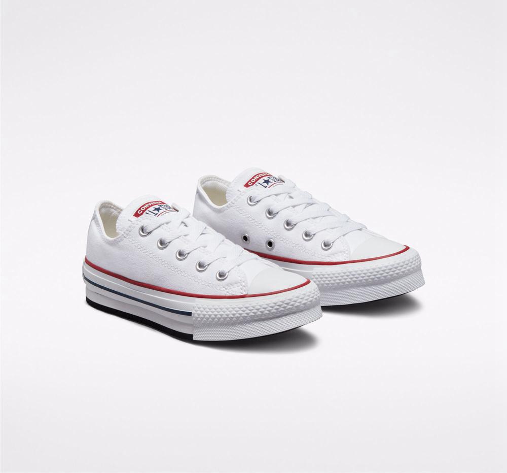 Dívčí Nízké Converse Chuck Taylor All Star Lift Platformy Little Kids Bílé Tmavě Blankyt | 432106WBK