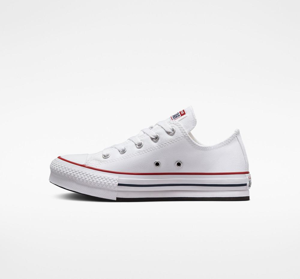 Dívčí Nízké Converse Chuck Taylor All Star Lift Platformy Big Kids Bílé Tmavě Blankyt | 502348XEL