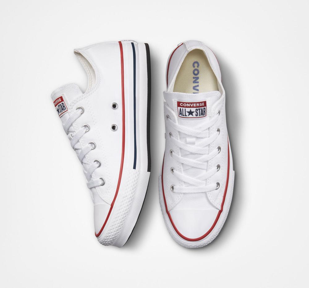 Dívčí Nízké Converse Chuck Taylor All Star Lift Platformy Big Kids Bílé Tmavě Blankyt | 502348XEL