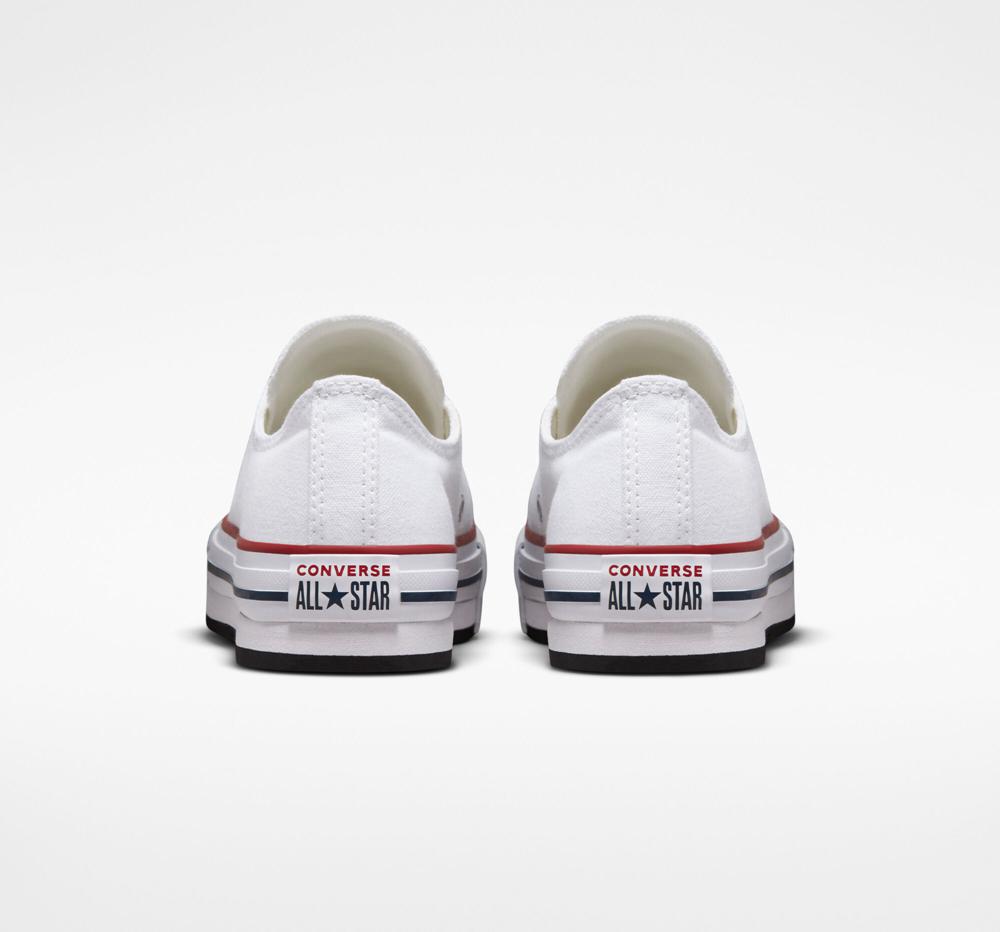 Dívčí Nízké Converse Chuck Taylor All Star Lift Platformy Big Kids Bílé Tmavě Blankyt | 502348XEL