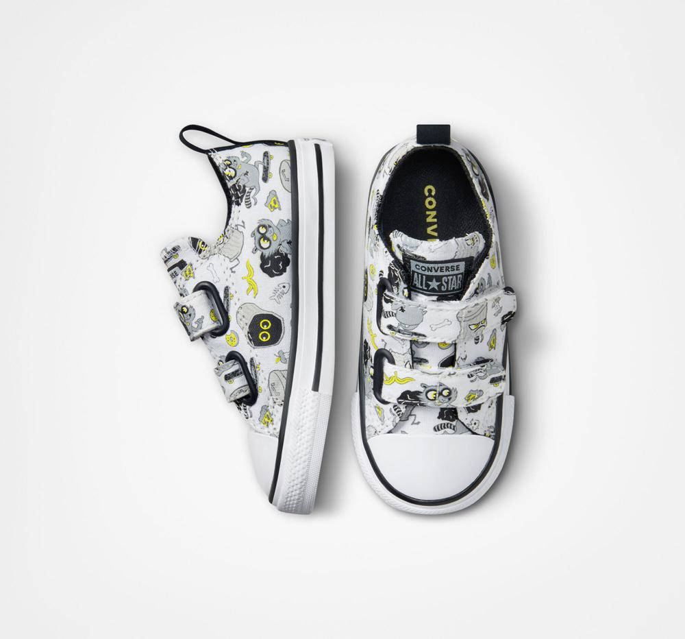 Dívčí Nízké Converse Chuck Taylor All Star Easy On Raccoons Toddler Bílé Černé Šedé | 632780CPY