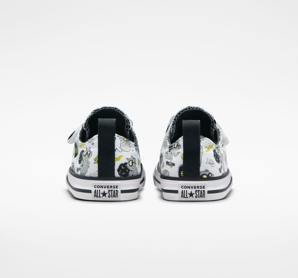 Dívčí Nízké Converse Chuck Taylor All Star Easy On Raccoons Toddler Bílé Černé Šedé | 632780CPY