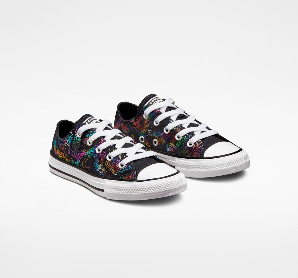 Dívčí Nízké Converse Chuck Taylor All Star Butterfly Shine Little Kids Černé Růžové Fialové Blankyt | 689713DKR