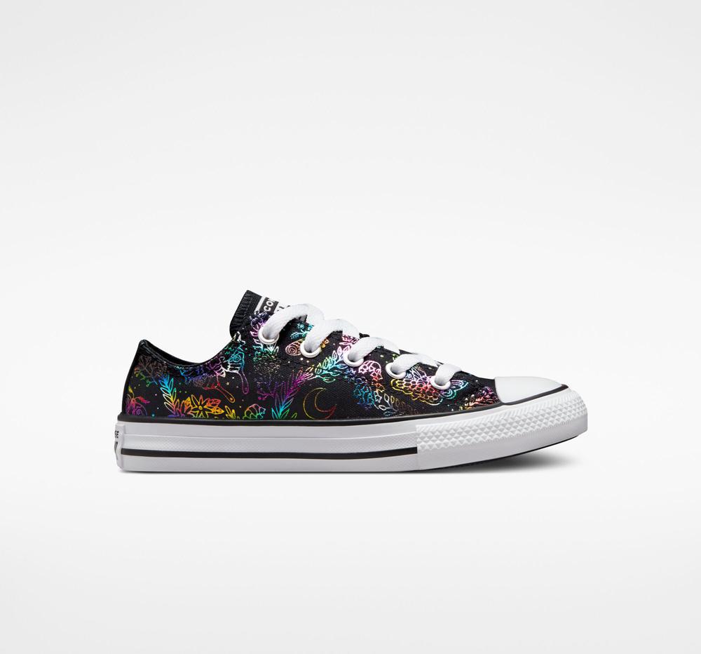 Dívčí Nízké Converse Chuck Taylor All Star Butterfly Shine Little Kids Černé Růžové Fialové Blankyt | 689713DKR