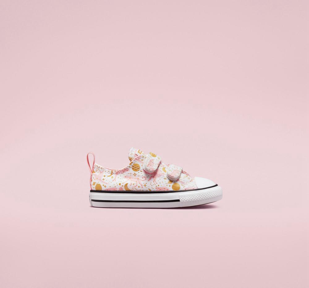 Dívčí Nízké Converse Chuck Taylor All Star Easy On Constellations Toddler Bílé Růžové Zlaté | 783491XUQ