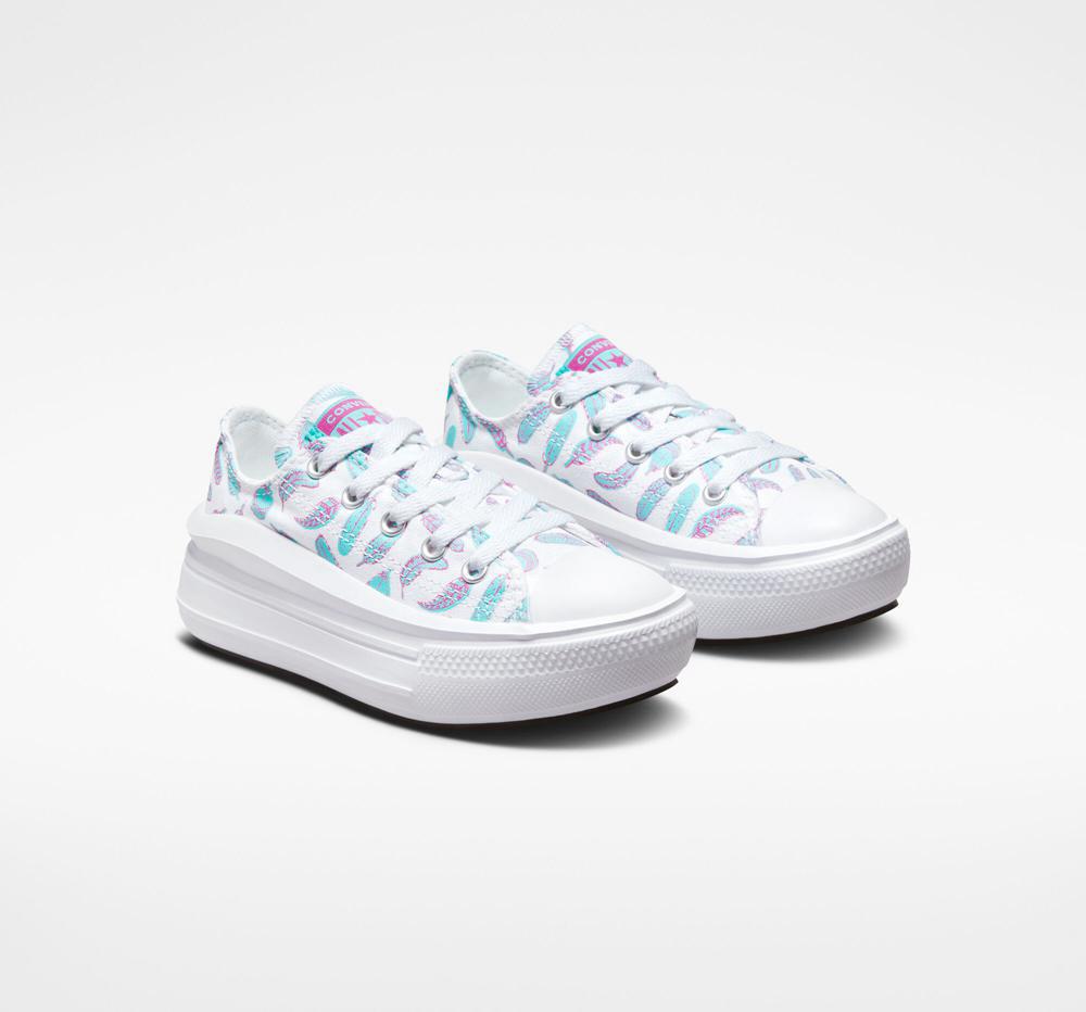 Dívčí Nízké Converse Chuck Taylor All Star Move Platformy Feathers Little Kids Bílé Světle | 829073CZI